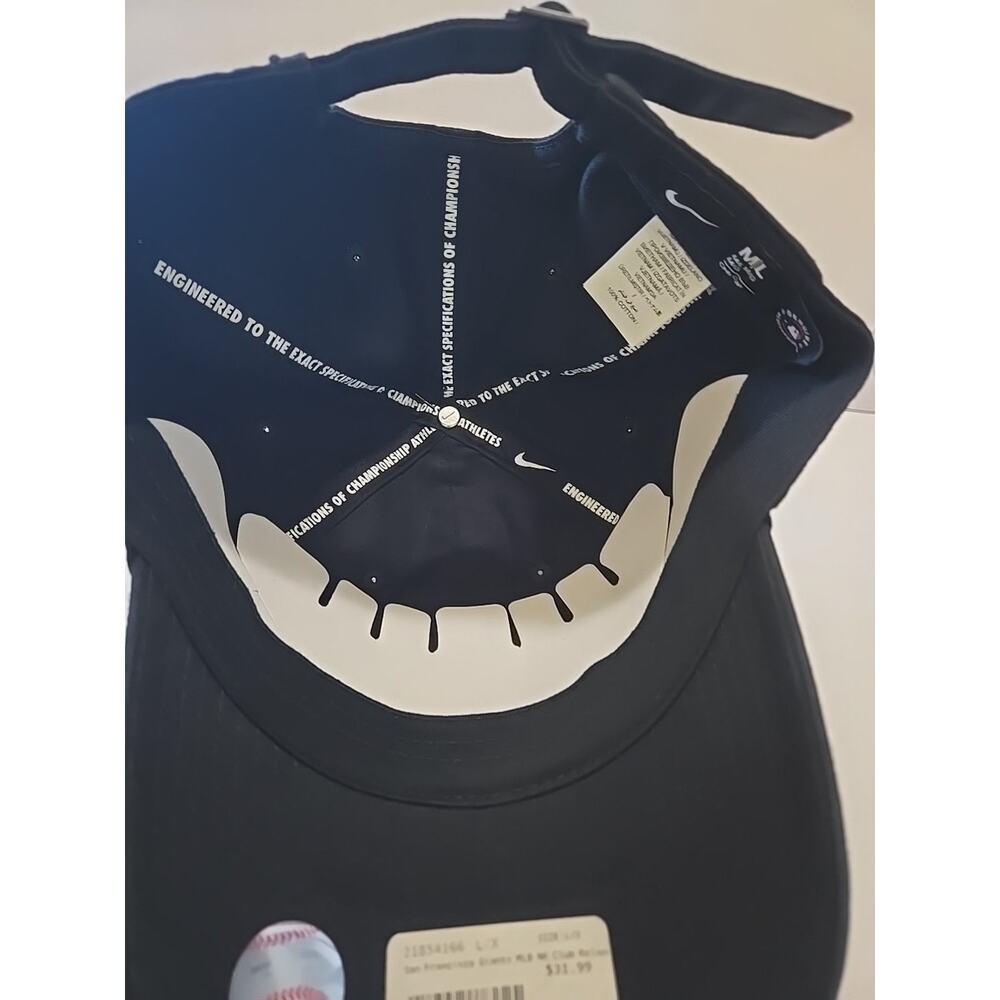 Nike San Francisco Giants Hat Adjustable Club Cap Series Black Color Relaxed Fit - Picture 6 of 11